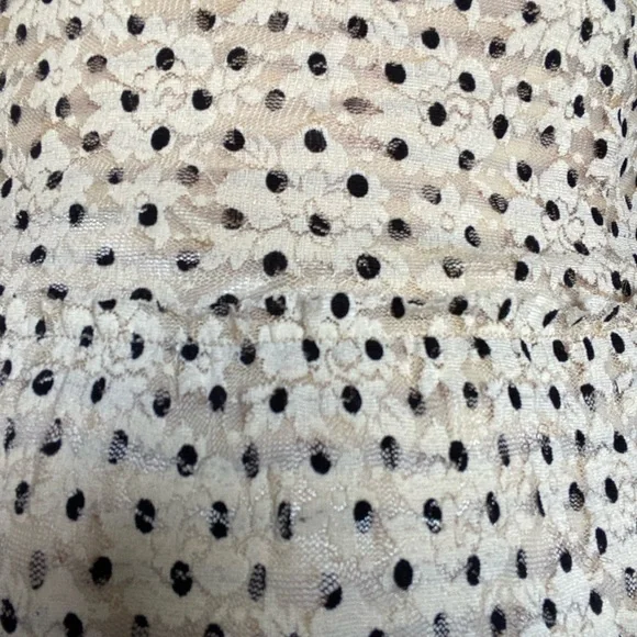 Anthropologie Meadow Rue Marigny cream with black polka dot maxi dress - Picture 7 of 15